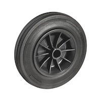 Solid rubber wheel with plastic rim