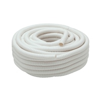 Coiled wall pipe for condensation draining