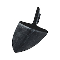 Rounded shovel, forged tip with shaft 