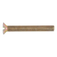 Slotted countersunk head screw DIN 963, steel 4.8, zinc-plated, yellow chromated (A2C)