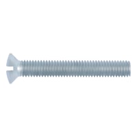 Slotted raised countersunk head screw DIN 964, steel 4.8, zinc-plated, blue passivated (A2K)
