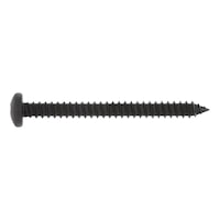 Pan head tapping screw, C shape with H recessed head DIN 7981, steel, zinc-plated black (A2S), shape C, with tip