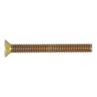 Countersunk head screw with recessed head, H DIN 965, steel 4.8, zinc-plated, yellow chromated (A2C)