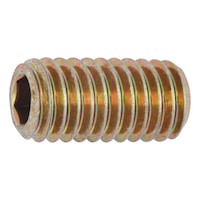 Hexagon socket set screw with truncated cone ISO 4026 steel 45H, zinc-plated yellow chromated (A2K)