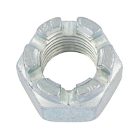 Castellated nut DIN 935, steel 8, zinc-plated, blue passivated (A2K)
