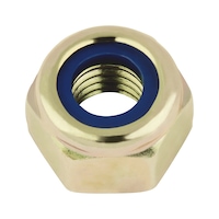 Hexagonal nut, high profile with clamping piece (non-metal insert)