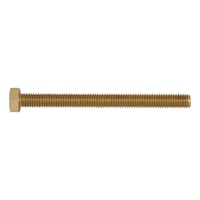 Hexagonal bolt with thread up to the head ISO 4017, brass, plain