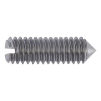 Slotted set screw with tip ISO 7434, steel 14H, plain