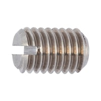 Slotted set screw with truncated cone DIN 551, steel, 14H, plain