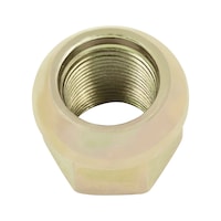 Domed collar nut, wheel fastening