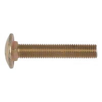 Round head screw with square neck DIN 603, steel 8.8, zinc-plated, yellow chromated (A3C)