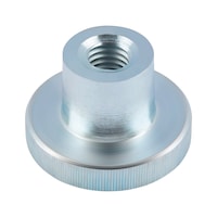 Knurled nut, high profile DIN 466, steel 5, zinc-plated, blue passivated (A2K)