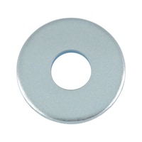 Rondella con diametro esterno maggiorato DIN 9021 (tipo largo), acciaio, zincato e passivato bianco (A2K)