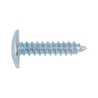Tapping screw for Opel Steel, zinc-plated blue (A2K) with flat head and wide edge