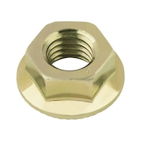 Ribbed nuts Zinc-plated yellow (A2C), fine thread for frame screws
