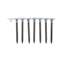 Dry wall screw with coarse thread, collated