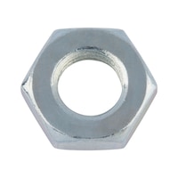 Sekskantmøtrik, lav profil ISO 4035, stål 04, forzinket, blåpassiveret (FZB)