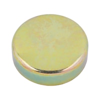 Sealing lid DIN 443, steel, zinc-plated yellow, shape A
