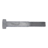Hex head screw with shank ISO 4014, steel 8.8U, hot-dip galvanised