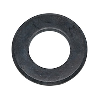 Flat washer with chamfer ISO 7090, steel, 200 HV, zinc-nickel-plated black (ZFSH)