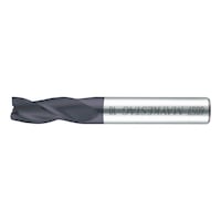 Solid carbide end mill, short, triple blade