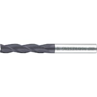 Solid carbide end mill, long, triple blade