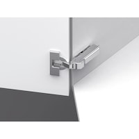 Concealed hinge, TIOMOS click-on 110/45 A With integrated damping, three damping settings available