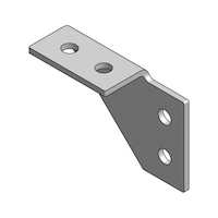 Flapped bracket, left For attached assembly of C-mounting rails (longitudinal, transverse, diagonal)