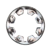 Serrated washer, internally serrated, type J DIN 6797, zinc-plated steel, blue passivated (A2K)