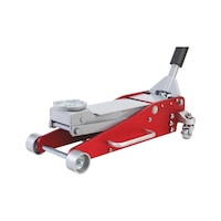 Aluminum-steel garage jack with dual pump