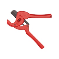 Plastic pipe cutters with ratchet function