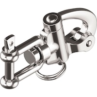 Snap shackle with swivel fork
