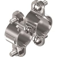 Double pipe clamp, heavy-duty design