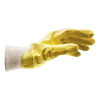 Protective glove nitrile yellow half-coating
