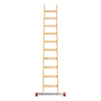 Wooden single ladder with rungs