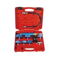 Cooling system test device set for commercial vehicles 9 pieces