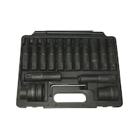 Impact socket wrench bit set, 3/4 inch and 1 inch drive 16 pieces