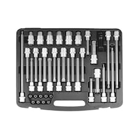 Special CV screwdriver bit assortment, 1/4 inch and 1/2 inch drive 38 pieces
