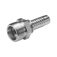 Pipe fitting connector, straight, heavy single connector S, male