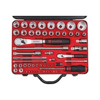 1/4 inch and 1/2 inch socket wrench assortment, hex.