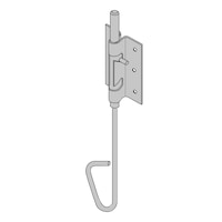 Locking cane bolt incl. plate and bracket