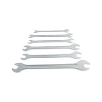 Double open-end wrench set, ultra-thin 6 pieces