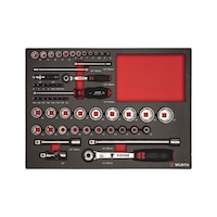 System assortment 8.4.1, socket wrench 1/4 + 1/2 inch 56 pieces