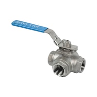 3-way ball valve AISI 316, L-bore