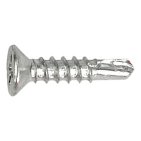 Countersunk drilling screw with recessed head