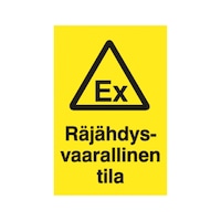 Warning sign, EX explosive atmosphere