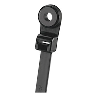 Eye cable tie with plastic latch, heat-stabilised – industrial quality