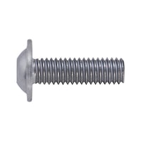 Screw with flattened half round head with collar and hexagon socket ISO 7380-2, steel, strength class 10.9, zinc-nickel-plated, silver (ZNSHL)