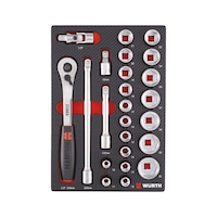 Socket wrench set 1/2 inch 4.4.1, 24 pieces
