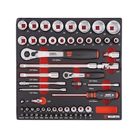 System assortment 6.4.1, socket wrench 1/4 and 1/2 inch 59 pieces